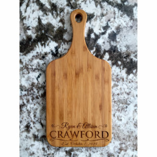 Newlyweds Gift Bamboo Paddle Serving Board