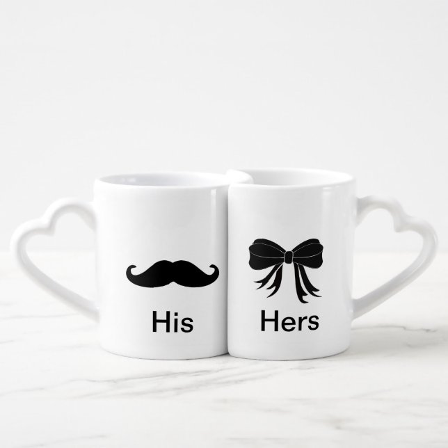 Newlyweds "His" and "Hers" Lovers Mugs Gift Set (Front Nesting)