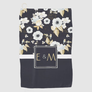 Newlyweds Monogrammed Wedding Decor Gifts Bluw Wht Golf Towel