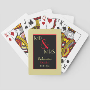 Newlyweds Mr and Mrs Personalized Wedding Gift Poker Cards
