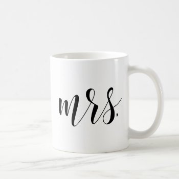 Newlyweds Mrs. Modern Calligraphy | Typography Mug by KeikoPrints at Zazzle