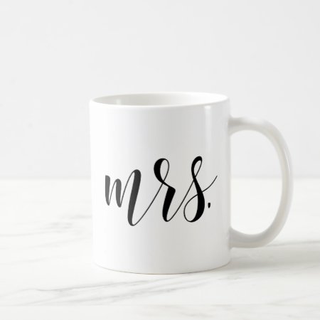 Newlyweds Mrs. Modern Calligraphy | Typography Mug