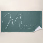 Newlyweds Name Personalized Honeymoon Beach Towel<br><div class="desc">Celebrate your love in style with this personalized beach towel for adults, featuring the newlyweds' names in an elegant, modern design. Perfect for a honeymoon beach trip, anniversary getaway, or romantic vacation, this soft and vibrant towel is a must-have for couples who love to travel together. Designed with a fresh...</div>