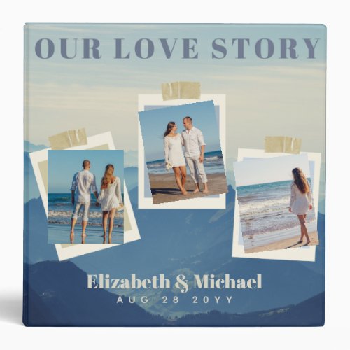 Newlyweds OUR LOVE STORY Photo Collage 3 Ring Binder