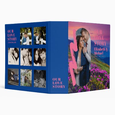 Newlyweds OUR LOVE STORY Photo Collage 3 Ring Binder