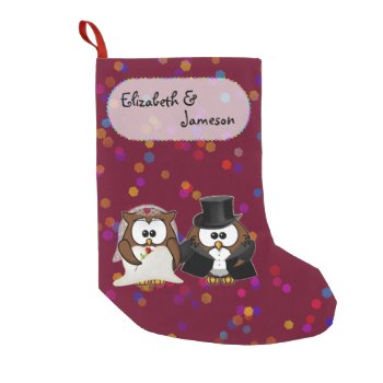 Newlyweds Owls Christmas Stocking by just_owls at Zazzle