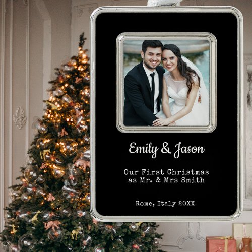 Newlyweds Photo Christmas Ornament 