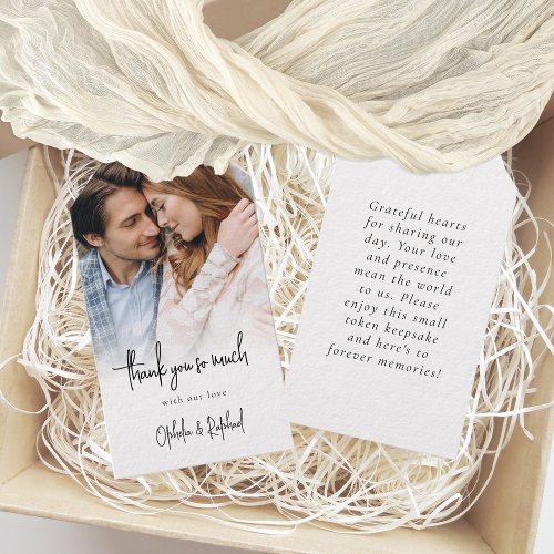 Newlyweds Photo Overlay Script Wedding Thank You Gift Tags