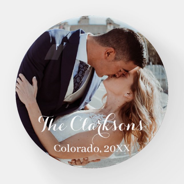 Newlyweds Photo Paperweight (Front)