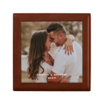 Newlyweds Photo Wooden Jewelry Keepsake Box