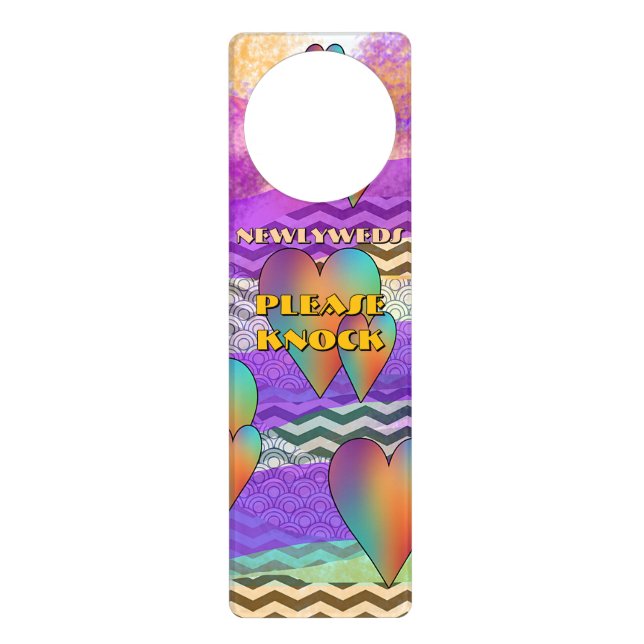 Newlyweds Please Knock Acrylic  Door Hanger (Front)