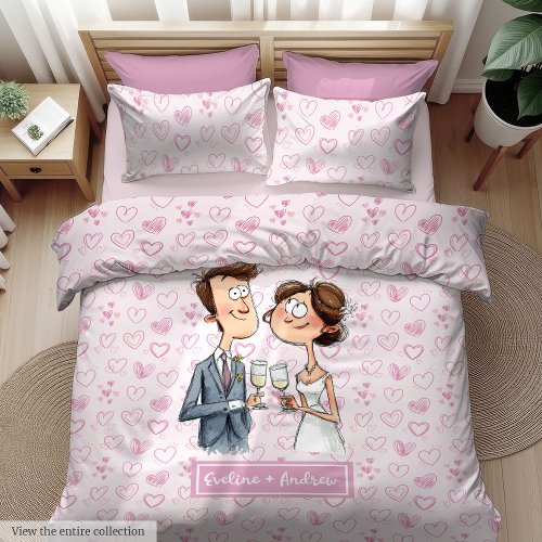 Newlyweds Quirky Wedding Duvet Cover Humor Custom