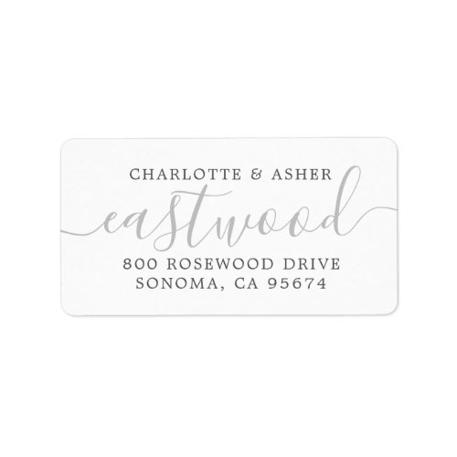 Newlyweds Script Name Return Address Label