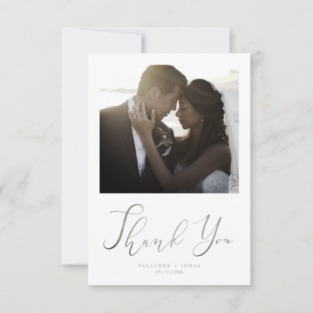 Newlyweds Thank You Guests Romantic Photo Wedding (Front)