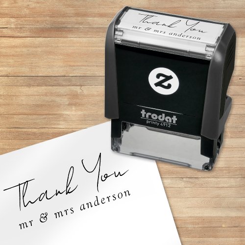 Newlyweds Thank You Script Self_inking Stamp