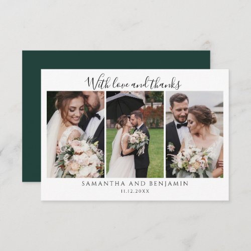 Newlyweds Wedding Day Photo Collage Thank You Note Card