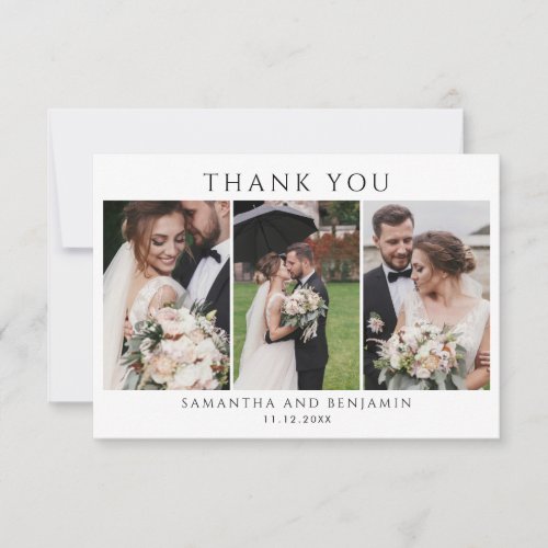 Newlyweds Wedding Day Photos Thank You Note Card
