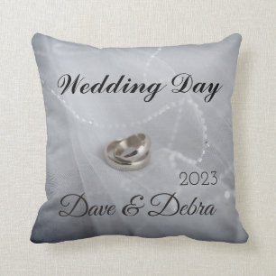 Newlyweds Wedding Day Throw Pillow