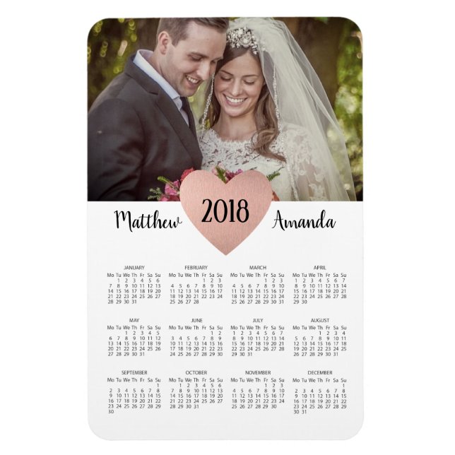 Newlyweds wedding favor 2019 Calendar Photo Magnet (Vertical)