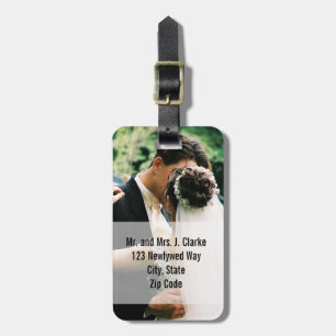 Newlyweds Wedding Photo Personalized Luggage Tags