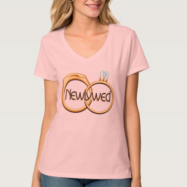 Newlyweds Wedding Rings T-Shirt (Front)