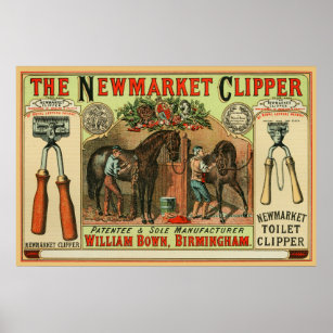 Newmarket Clipper Horse Advertising Ad Vintage Poster