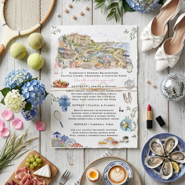 Newport Bachelorette Weekend Itinerary  Invitation (Creator Uploaded)