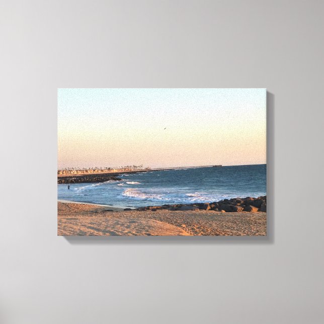 Newport Beach at Sunset, California Canvas Print (Front)