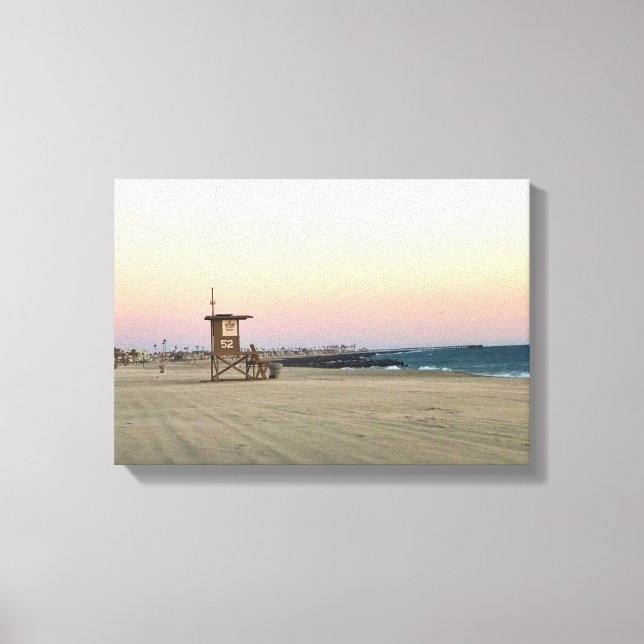 Newport Beach at Sunset, California Canvas Print (Front)
