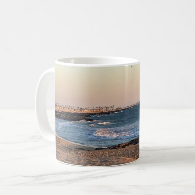Newport Beach at Sunset, California Coffee Mug (Front Left)