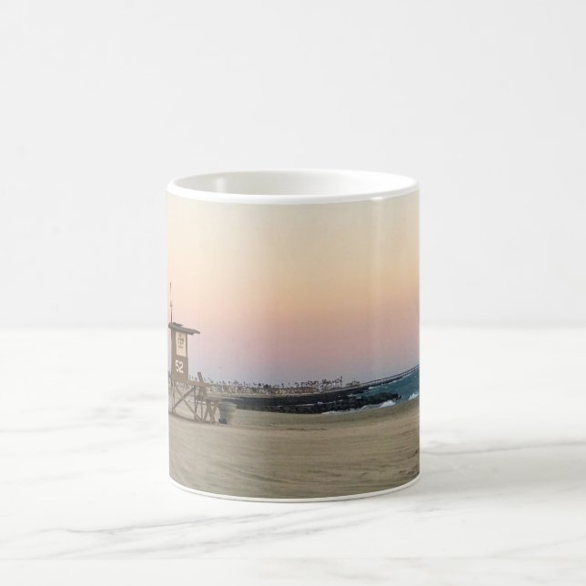 Newport Beach at Sunset, California Coffee Mug (Center)