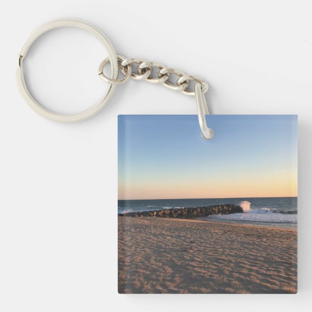 Newport Beach at Sunset, California Keychain (Front)