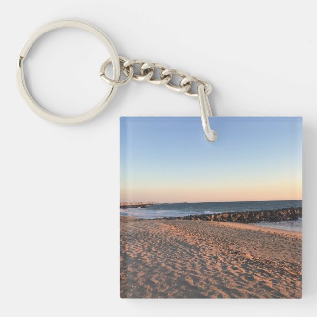 Newport Beach at Sunset, California Keychain (Front)