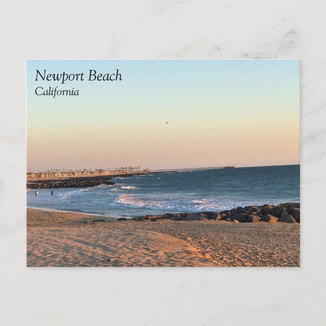 Newport Beach at Sunset, California Postcard (Front)