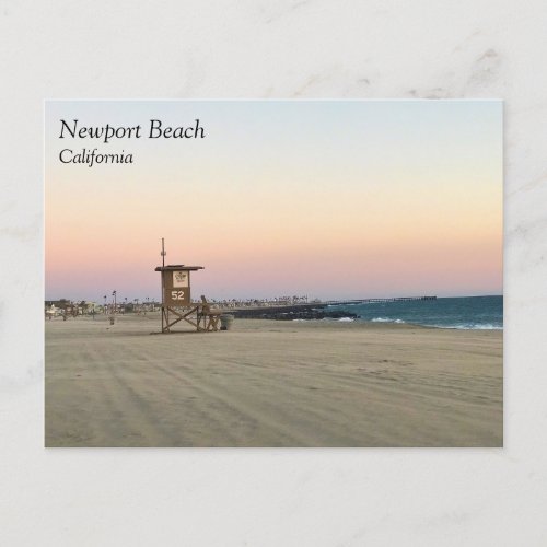 Newport Beach at Sunset California Postcard