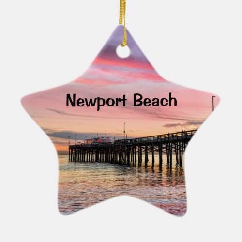 Newport Beach Balboa Pier Ceramic Ornament