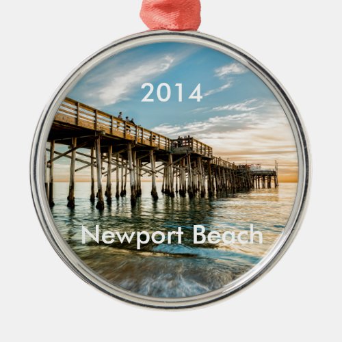 Newport Beach Balboa Pier Metal Ornament