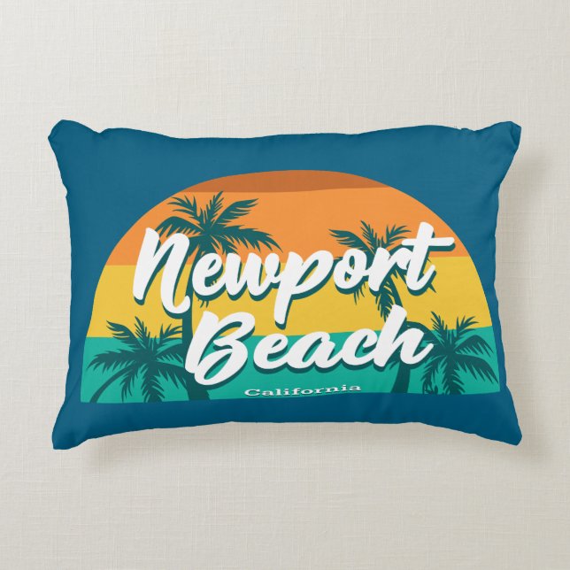 Newport Beach California Accent Pillow (Front)