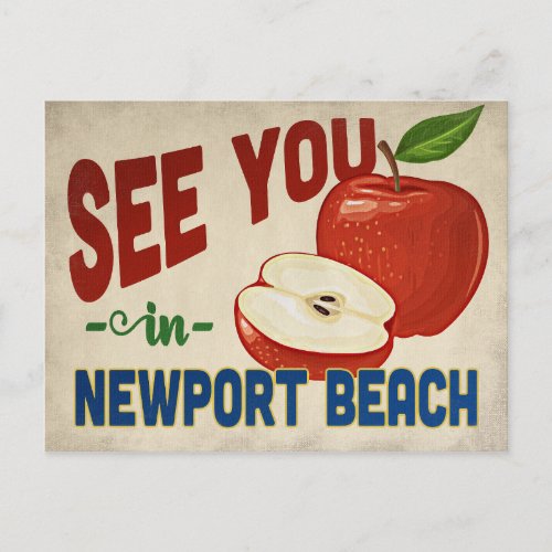 Newport Beach California Apple _ Vintage Travel Postcard
