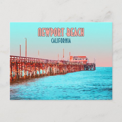 Newport Beach California Balboa Pier Vintage Postcard