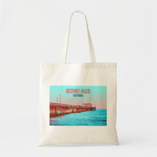 Newport Beach California Balboa Pier Vintage Tote Bag