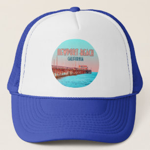 Newport Beach California Balboa Pier Vintage Trucker Hat