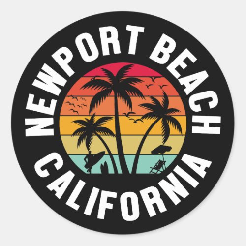 Newport BeachCalifornia Classic Round Sticker