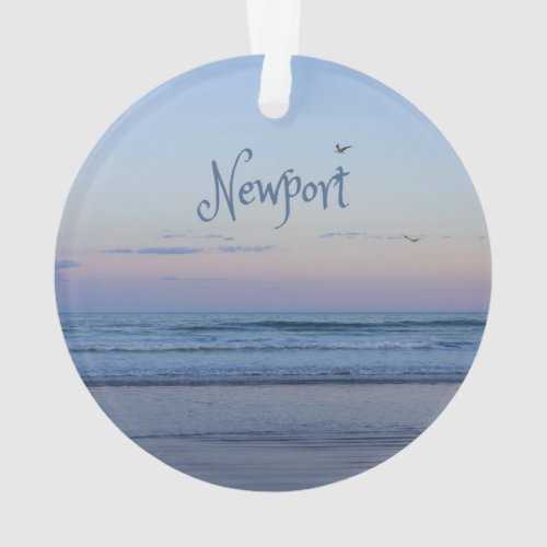 Newport Beach California Ocean Sunrise Blue Ornament