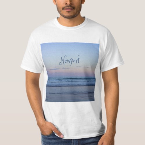 Newport Beach California Ocean Sunrise Blue T_Shirt