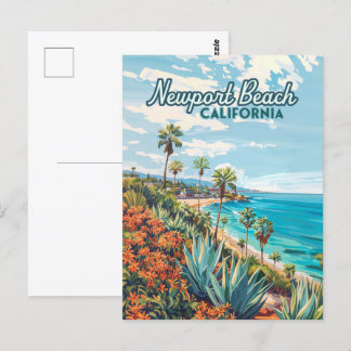 Newport Beach California Orange County Vintage Postcard