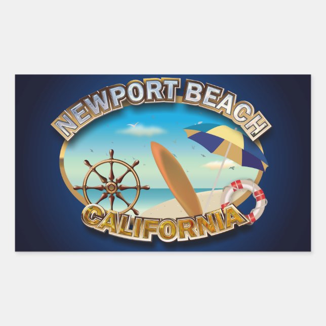 Newport Beach, California Rectangular Sticker (Front)
