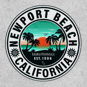 Newport Beach California Retro Sunset Vacation 80s Patch