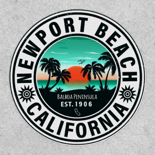 Newport Beach California Retro Sunset Vacation 80s Patch