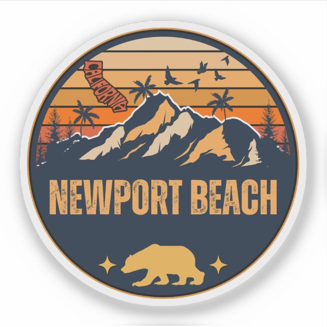 Newport Beach, California Sticker (Front)